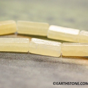 S/ Honey Calcite 4x13mm Rectangle Beads 15.5 strand Light yellow color gemstones Rectangle Loose Gemstone Beads image 1