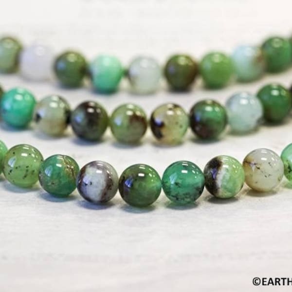 M/ Chrysoprase 12mm/ 10mm Round Beads 15.5" strand Natural Australia Chrysoprase gemstone beads For Jewelry Making