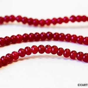 S/ Red Jade 4mm Rondelle Beads 15.5" strand Dyed nephrite jade gemstone beads For Jewelry Making