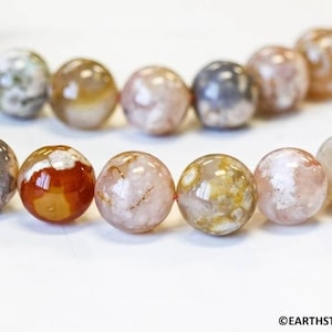 XL/ Sakura Agate 19-20mm/ 18-19mm Round Beads 15.5&quot; strand Cherry Flower Agate gemstone beads For Jewelry Design