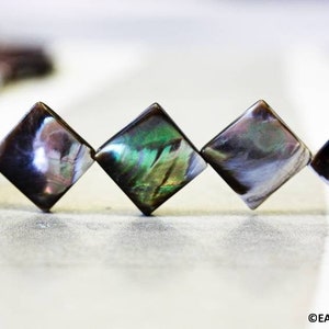 M/ Brown Mother of Pearl 12x12mm Square Diamond 15" strand Dyed Shell beads For jewelry making