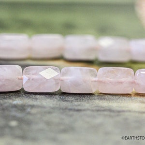 M/ Rose Quartz 7x10mm/ 10x14mm Cushion Cut beads 15.5" strand Enhanced pink quartz gemstone beads For jewelry making