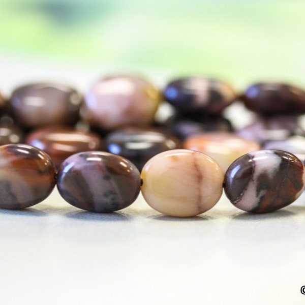 M/ Autumn Stone 8x10mm Flat Oval Beads Multi-color Jasper gemstone beads For jewelry making