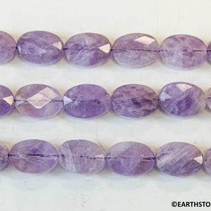 M/ Cape Amethyst 13x18mm Faceted Flat Oval Beads 15.5" strand Light Amethyst Oval Cut For DIY Jewelry Making