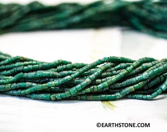 XS/ African Jade 2x2mm Tube Beads 15.5" strand Natural Green Verdite from Africa Small Tube beads Polished or Matte Finished