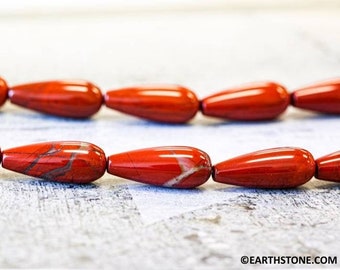 Red Jasper briolette-drilled rondelles 49 beads 15 strand
