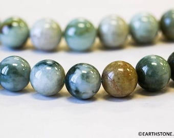 L/ Burma Jade 17-18mm Round Beads 15.5" strand Natural jadeite gemstone For Jewelry Making L4042-009H