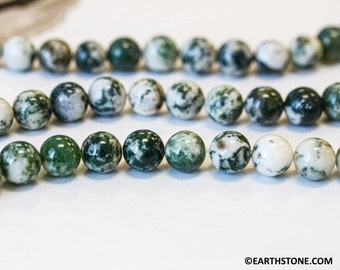 M/ Tree Agate 8mm/ 6mm Round Beads 15.5&quot; strand Natural agate gemstone beads for jewelry making