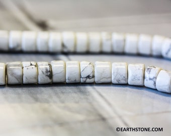 M-S/ White Howlite 8mm/ 6mm Wheel beads 16" strand White Color gemstone spacer beads For jewelry making