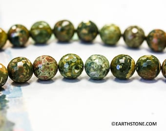Rhyolite 14mm/ 12mm/ 10mm Faceted Round beads 16" strand