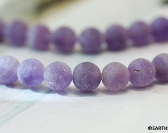 M/ Amethyst 8mm Smooth Round Loose Beads 15.5" strand Purple quartz matte finished round beads for jewelry making