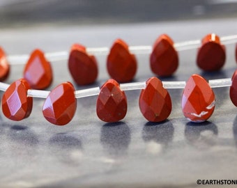Red Jasper briolette-drilled rondelles 49 beads 15 strand