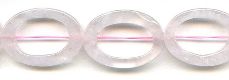 XL Rose Quartz 25x35mm Oval Donut beads 16 strand 11pcs Light pink quartz large donut beads for jewelry making