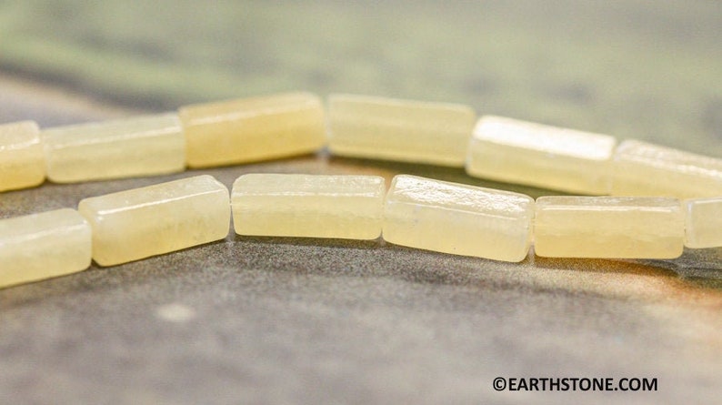 S/ Honey Calcite 4x13mm Rectangle Beads 15.5 strand Light yellow color gemstones Rectangle Loose Gemstone Beads image 1