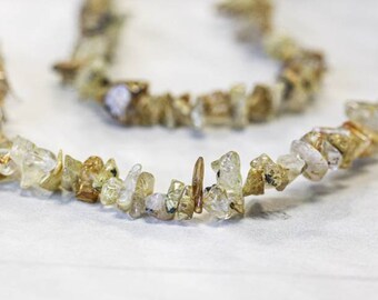 Rutilated Quartz 6mm Chips Beads 16" Strand Size varies