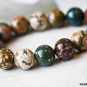 M/ Ocean Jasper 14mm/ 12mm Round Beads 16&quot; Strand Natural jasper gemstone beads for jewelry making