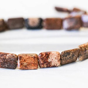 M/ Red Fossil Coral 12x16mm Flat Rectangle Beads 15.5 Strand Natural Agatized Fossil coral Smooth Rectangle For Crafts For Jewelry Making