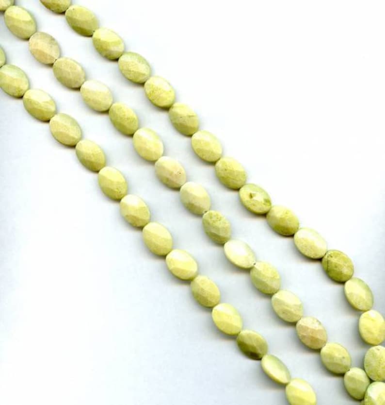 L-M Lemon Jade 15x20mm 13x18mm Faceted Flat Oval beads 16 strand Natural yellow green nephrite jade beads for jewelry making