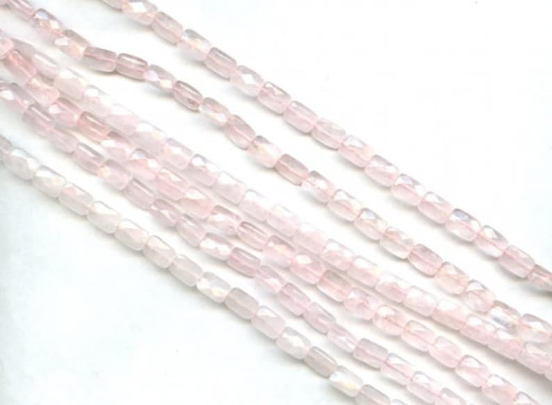 M Rose Quartz 7x10mm 10x14mm Cushion Cut beads 15.5 strand Real pink quartz beads Good for earring Matching pairs