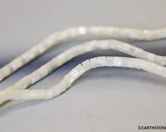 S/ Mother of Pearl 4mm Heishi beads 16&quot; strand White shell beads for jewelry making