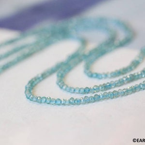 XS/ Blue Apatite 2.5mm Faceted Rondelle beads 15.5&quot; strand Natural gemstone beads For jewelry making