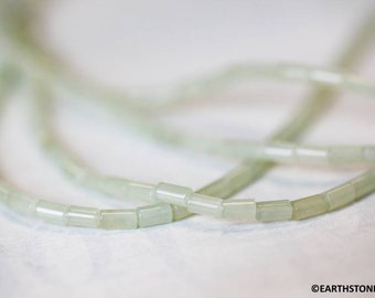 S/ New Jade 3x5mm Tube beads 16" strand Natural green serpentine gemstone beads For jewelry making