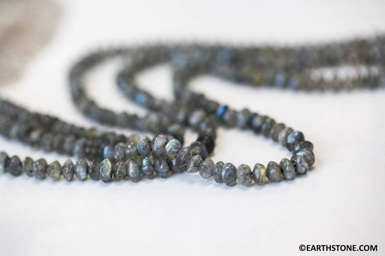 S Labradorite 4.5-5mm Rondelle beads 14 strand Size varies Natural gemstone beads for jewelry making