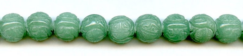 M Aventurine 10mm 12mm Carved Round Beads 15.5 strand Natural green gemstone quartz Oriental Style carved ball beads For jewelry making