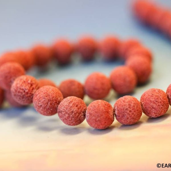 M/ Sponge Coral 10mm/ 6mm Round beads 16" strand Size varies Stabilized beads For jewelry making