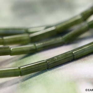 S/ Taiwan Jade 4x13mm Tube beads 16&quot; strand Natural nephrite jade gemstone beads for jewelry making