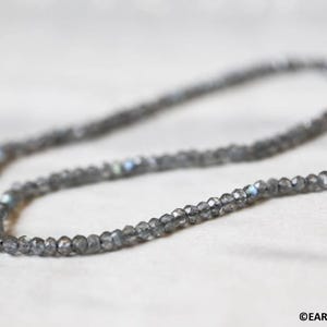 XS/ Labradorite 3mm Faceted Rondelle beads 13&quot; strand Natural gemstone beads for jewelry making