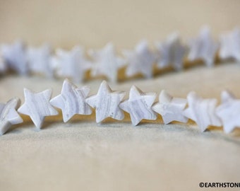 M/ Blue Lace Agate 12mm Star beads 16" strand Size varies Natural gemstone agate beads For jewelry making