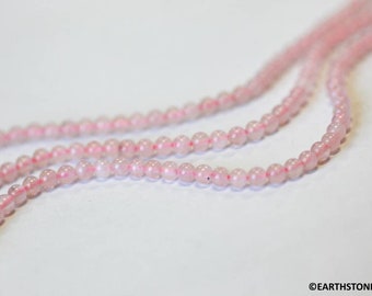 XS/ Rose Quartz 3mm Round Beads 15.5" strand Routinely enhanced gemstone quartz beads For jewelry making