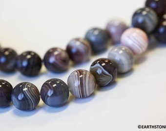 L/ Botswana Agate 14mm/ 12mm Round beads 16" strand Natural banded agate gemstone beads For jewelry making