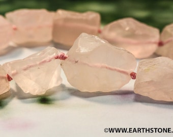 XL/ Rough Rose Quartz 24-30mm nuggets Genuine Raw chunky pink rose quartz Freeform Large beads supply Not Dyed Discount @EARTHSTONE.COM
