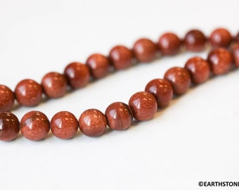 M/ Goldstone 10mm/ 8mm Round beads 16" strand Synthetic brown sparkling beads For jewelry making