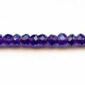 S/ Amethyst 3.5-4mm Faceted Rondelle beads 14 strand Routinely enhanced purple gemstone quartz beads For jewelry making image 3