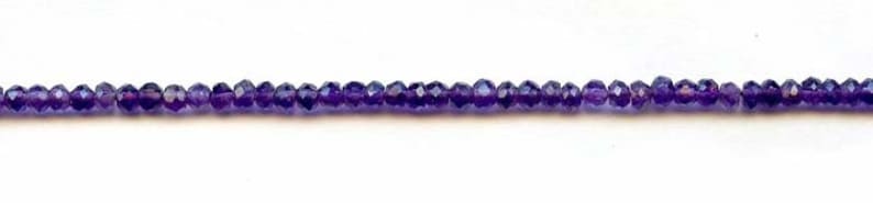 S/ Amethyst 3.5-4mm Faceted Rondelle beads 14 strand Routinely enhanced purple gemstone quartz beads For jewelry making image 3