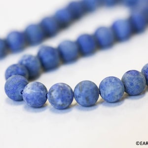 M/ Matte Lapis 8mm Round beads 16&quot; strand Natural gemstone beads Matte finished For jewelry making