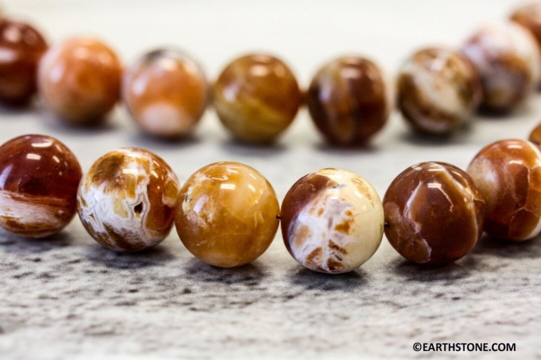 L/ Brandy Opal 16mm/ 14mm Round Beads. Large Size Opal Round Beads Rare