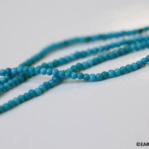 XS/ Arizona Turquoise 2mm Round beads 15.5" strand Stabilized turquoise gemstone beads For jewelry making