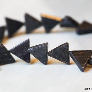 Chunky 4-Strand Triangle Glass Beads on Leather (Metallic Gray Color Mix)