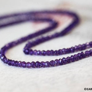 S/ Amethyst 3.5-4mm Faceted Rondelle beads 14 strand Routinely enhanced purple gemstone quartz beads For jewelry making image 1