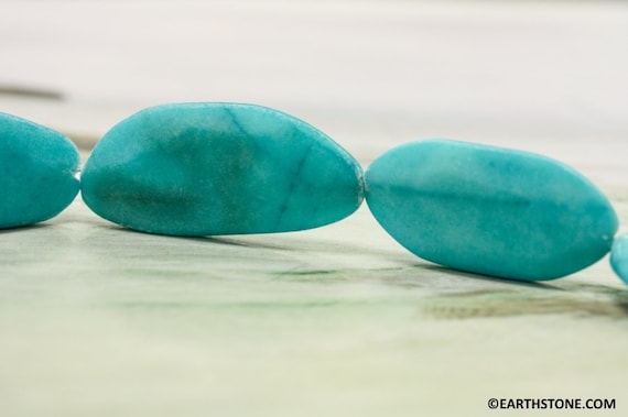 XL/ Dyed Blue Jade 20x45mm Faceted Slab Beads 16