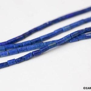 XS/ Natural Lapis 3x5mm Tube beads 16&quot; strand Natural gemstone beads Shade varies For jewelry making