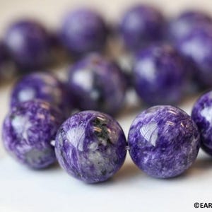 XL/ Charoite 21mm/ 18mm Round beads 16&quot; strand Natural gemstone beads Size varies For jewelry making