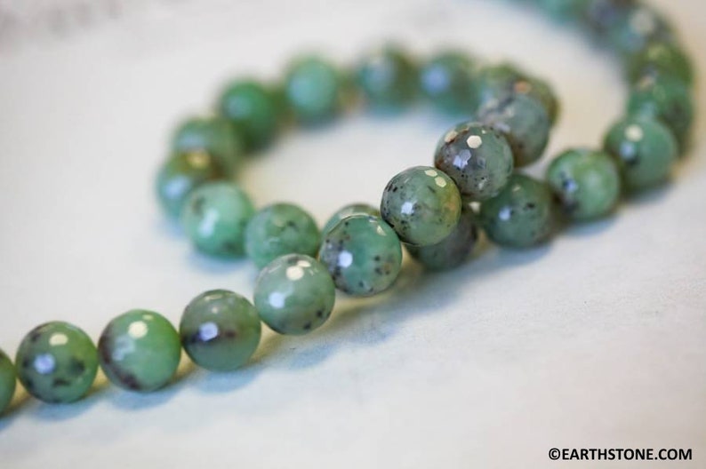 M Chrysoprase 10mm Faceted Round beads 15.5 strand Natural green gemstone beads For jewelry making