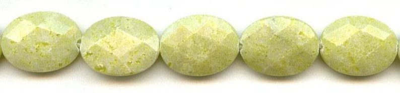 L-M Lemon Jade 15x20mm 13x18mm Faceted Flat Oval beads 16 strand Natural yellow green nephrite jade beads for jewelry making