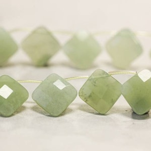 L/ New Jade 16x16mm Diamond Briolette Beads 16&quot; Strand Natural nephrite jade gemstone beads For Jewelry Making