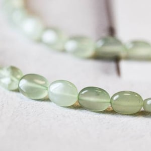 S-M/ New Jade 8x10mm Flat Oval Beads 15.5&quot; Strand Natural Light Green Serpentine Gemstone beads For Crafts For Jewelry Making